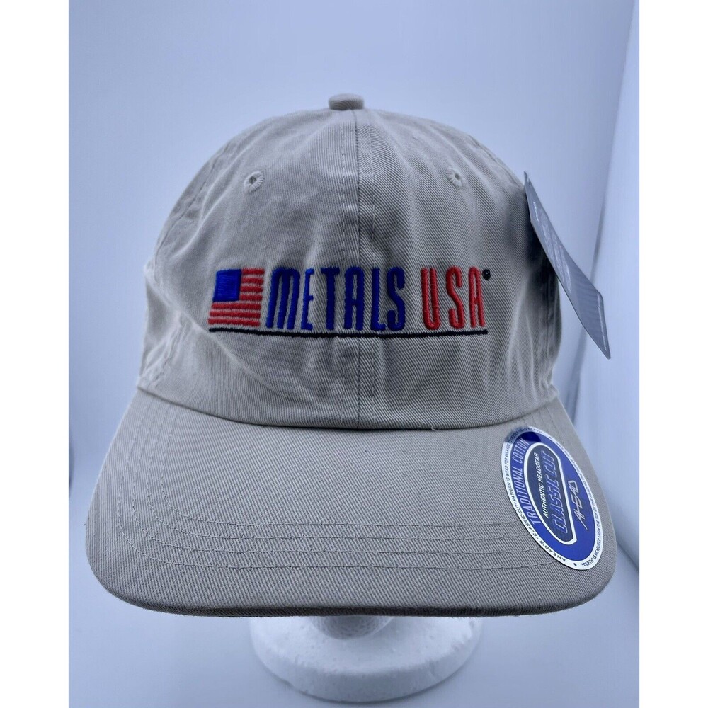 Ahead Hat Metals USA Classic Cut Beige Adjustable New With Tags
